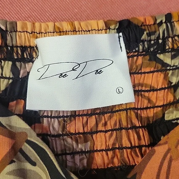 Dee Dee Floral Puff Sleeve Dress, Size Large - Picture 2 of 5